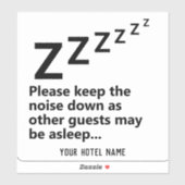 Houd het lawaai naar beneden. Gasten slapen Sticker (Vel)