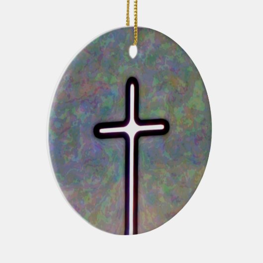 Houd het Licht binnen Kruis vast Keramisch Ornament (Rechts)