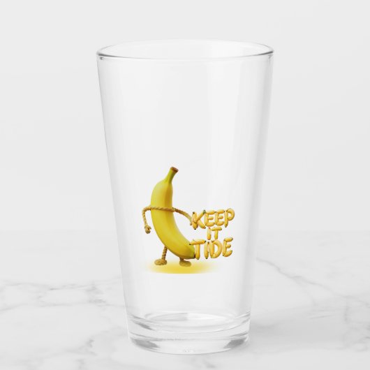 Houd het netjes – Grappige Bananen Typografie Mini Glas (Voorkant)