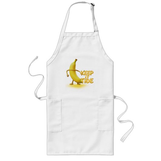 Houd het netjes – Grappige Bananen Typografie Mini Lang Schort (Voorkant)