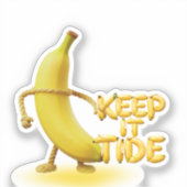 Houd het netjes – Grappige Bananen Typografie Mini Sticker (Voorkant)