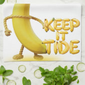 Houd het netjes – Grappige Bananen Typografie Mini Theedoek (Gevouwen)