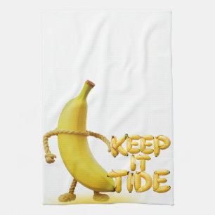 Houd het netjes – Grappige Bananen Typografie Mini Theedoek