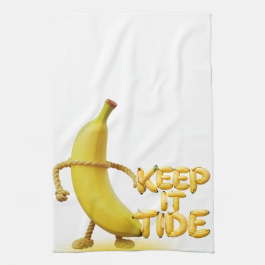Houd het netjes – Grappige Bananen Typografie Mini Theedoek (Verticaal)