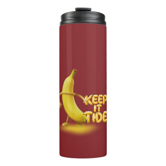 Houd het netjes – Grappige Bananen Typografie Mini Thermosbeker (Voorkant)