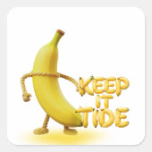 Houd het netjes – Grappige Bananen Typografie Mini Vierkante Sticker (Voorkant)