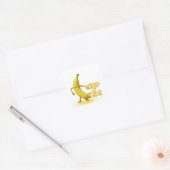 Houd het netjes – Grappige Bananen Typografie Mini Vierkante Sticker (Envelop)