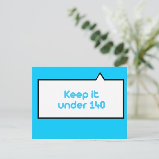 Houd het onder de 140 tekens briefkaart (Staand voorkant)