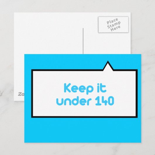 Houd het onder de 140 tekens briefkaart (Voorkant / Achterkant)