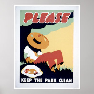 Houd het Park Schone 1937 WPA Poster