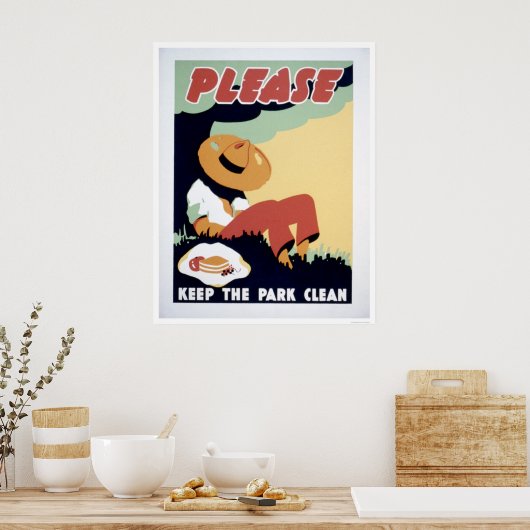 Houd het Park Schone 1937 WPA Poster (Keuken)