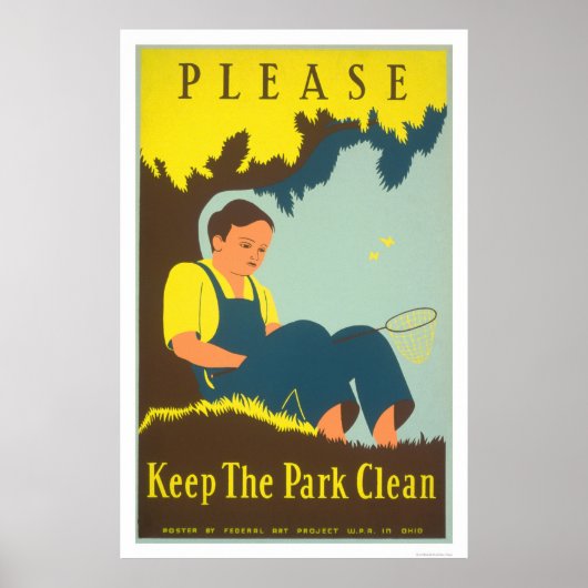 Houd het Park Schone 1938 WPA Poster (Voorkant)