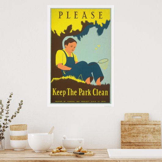 Houd het Park Schone 1938 WPA Poster (Keuken)