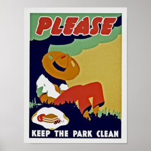 Houd het park schoon poster