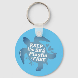 Houd het plastic vrije Zee  Sleutelhanger