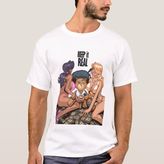 Houd het Real (wit) T-shirt (Voorkant)