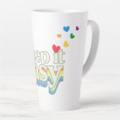 Houd het Retro Pride Typografie Design gemakkelijk Latte Mok (Rechterhoek)