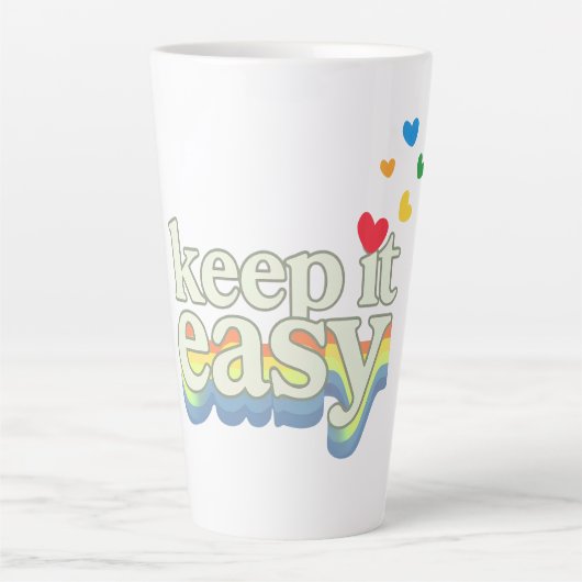 Houd het Retro Pride Typografie Design gemakkelijk Latte Mok (Voorkant)
