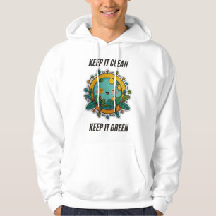 Houd het schoon en groen   Mannen Basic Hoodie