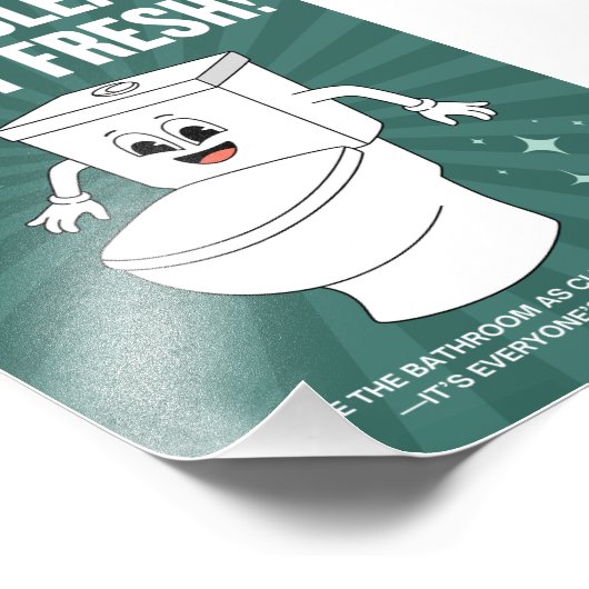 Houd het schoon, houd het fris - grappige badkamer foto afdruk (Hoek)