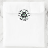 Houd het schoon voor groene Logo Ronde Sticker (Tas)