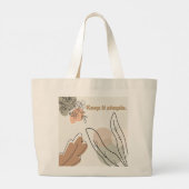 'Houd het Simpel' Aardse Botanische Kunst Grote Tote Bag (Achterkant)