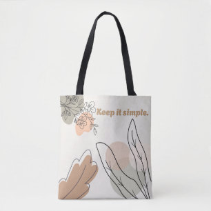 'Houd het Simpel' Aardse Botanische Kunst Tote Bag