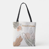 'Houd het Simpel' Aardse Botanische Kunst Tote Bag (Achterkant)