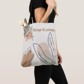 'Houd het Simpel' Aardse Botanische Kunst Tote Bag (Dichtbij)