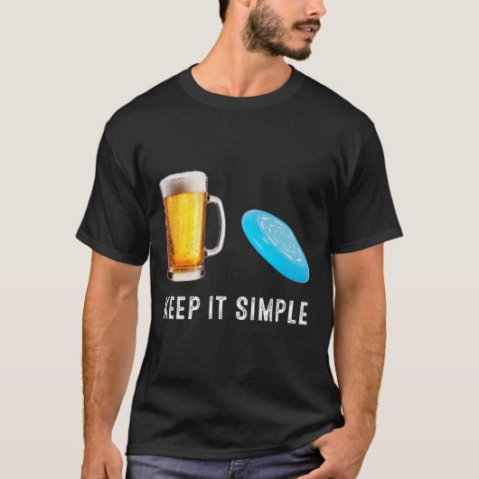Houd Het Simpel Bier En Disc Golf Grappig Algemeen T-shirt (Voorkant)