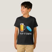 Houd het Simpel Bier En Disc Golf Grappig Gewone  T-shirt (Voorkant volledig)