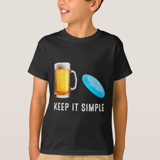 Houd het Simpel Bier En Disc Golf Grappig Gewone  T-shirt (Voorkant)