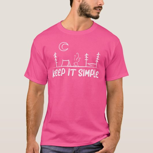 Houd het Simpel Camping Oneline Camper One Line jo T-shirt (Voorkant)
