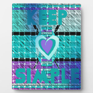 Houd het Simpel: Cyan Hart & Clarity Patroon Kunst Fotoplaat