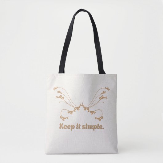 'Houd het Simpel' Elegante Minimalist Tote Bag (Voorkant)