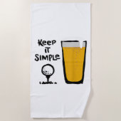 Houd het Simpel Funny Golf Bier Strandlaken (Voorkant)