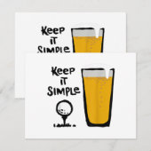 Houd het simpel, grappig golfbier bedankkaart (Voorkant / Achterkant)