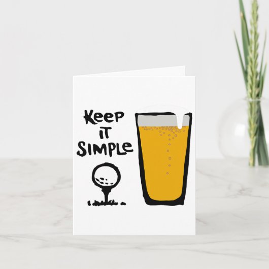 Houd het simpel, grappig golfbier kaart (Voorkant)