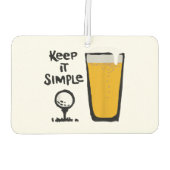 Houd het simpel, grappig golfbier luchtverfrisser (Achterkant)