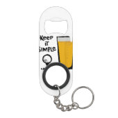Houd het simpel, grappig golfbier mini flessenopener (Achterkant)