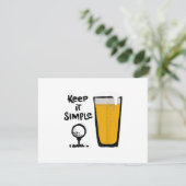 Houd het simpel, grappig golfbier RSVP kaartje (Staand voorkant)