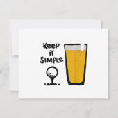 Houd het simpel, grappig golfbier RSVP kaartje (Achterkant)