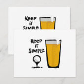 Houd het simpel, grappig golfbier RSVP kaartje (Voorkant / Achterkant)