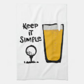 Houd het simpel, grappig golfbier theedoek (Verticaal)