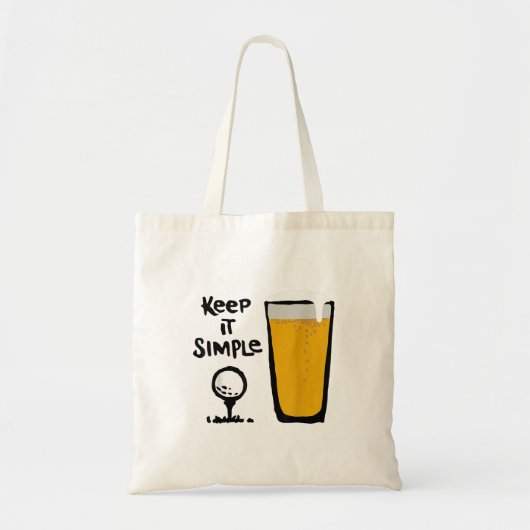 Houd het simpel, grappig golfbier tote bag (Voorkant)