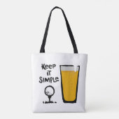 Houd het simpel, grappig golfbier tote bag (Achterkant)