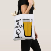 Houd het simpel, grappig golfbier tote bag (Dichtbij)