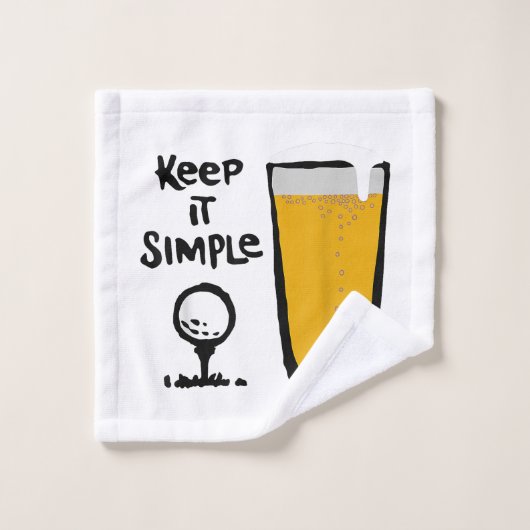 Houd het simpel, grappig golfbier washandje (Wasdoekje)