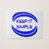 Houd het Simpel Herstel Slogan Quote in Blauw Legpuzzel (Horizontaal)