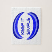 Houd het Simpel Herstel Slogan Quote in Blauw Legpuzzel (Verticaal)